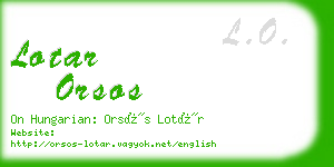 lotar orsos business card
